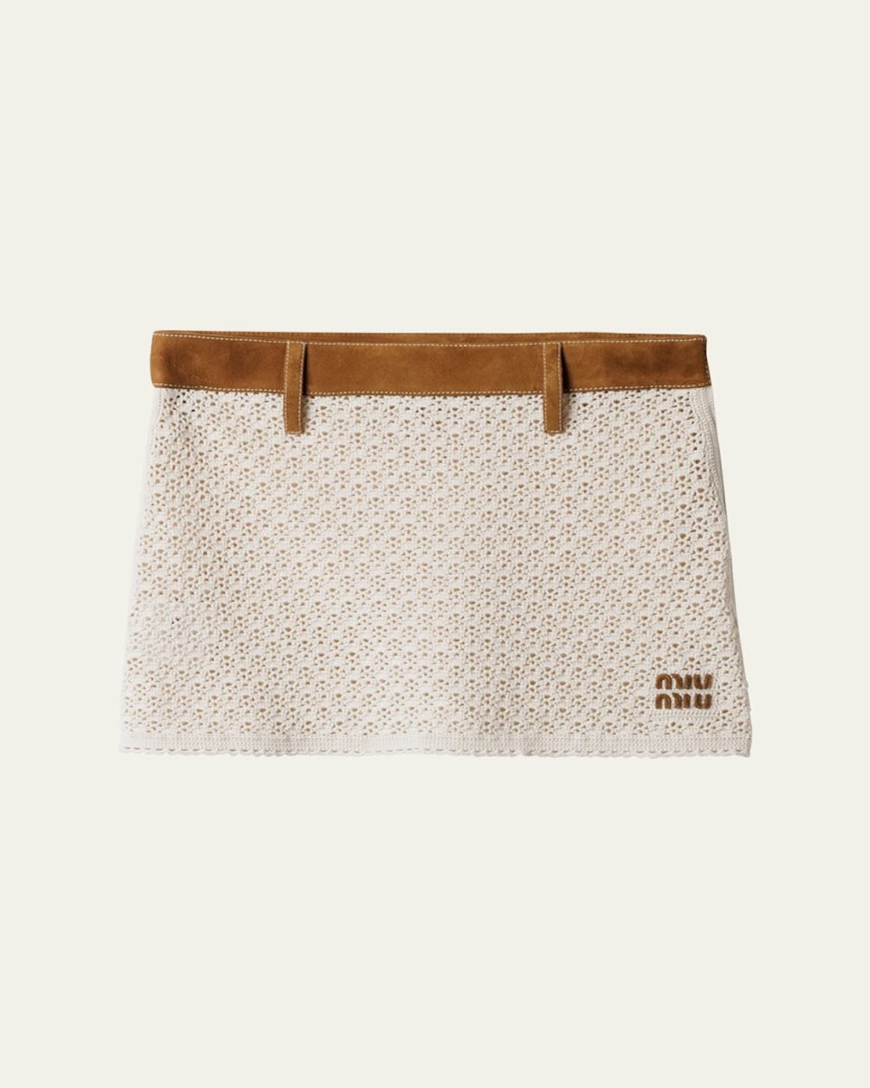 Cotton Crochet Pelle Mini Skirt